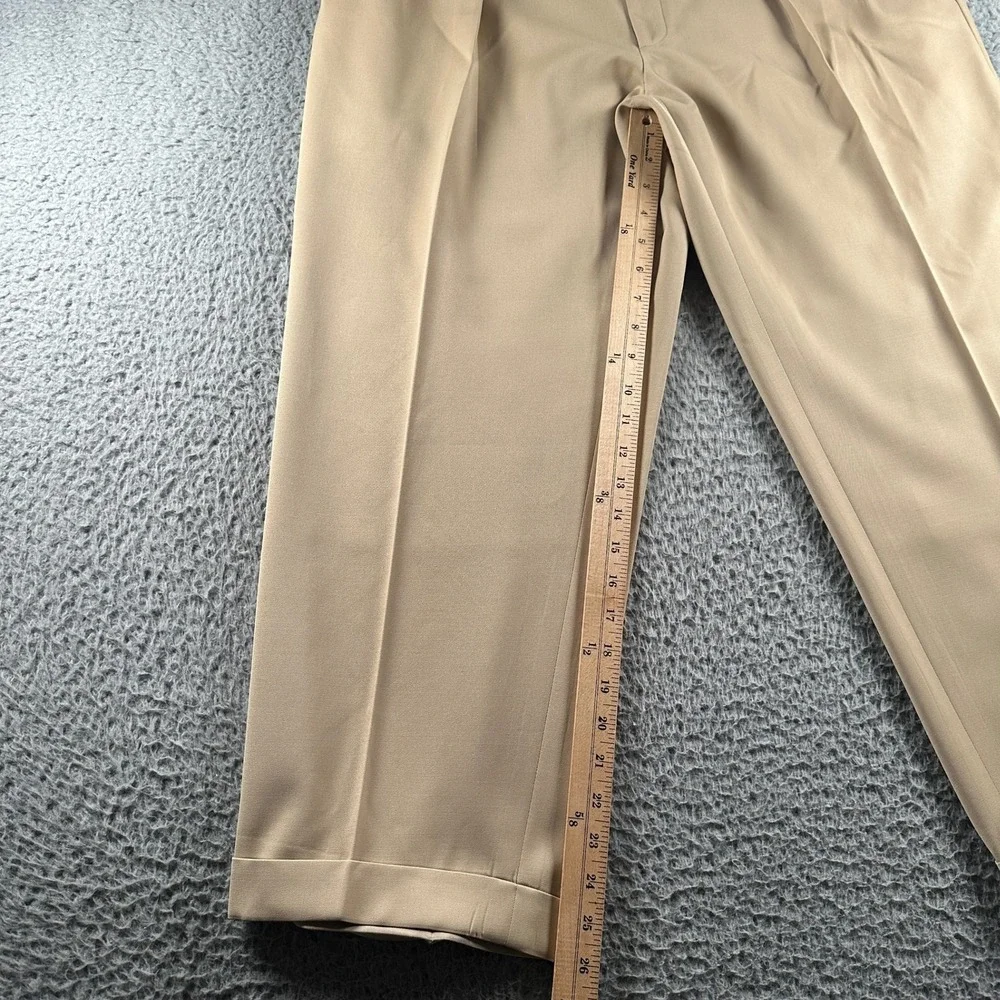 Vtg Polo Ralph Lauren Dress Pants Mens 40(38 Fit)Beige Pleated Virgin Wool Italy